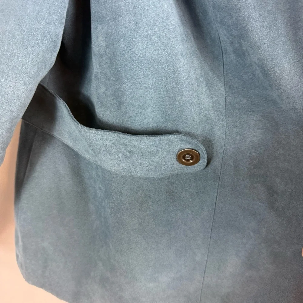 Dress Barn Women's 20 W dressy blazer jacket turquoise faux suede